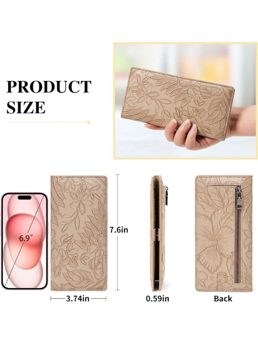 Ultra Slim Bifold Wallet for Women | Leather RFID Blocking Credit Card Holder